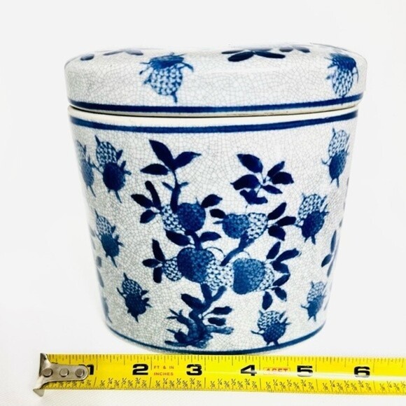 Blue&White Floral Porcelain Canister Jar‎ Container - Picture 7 of 10
